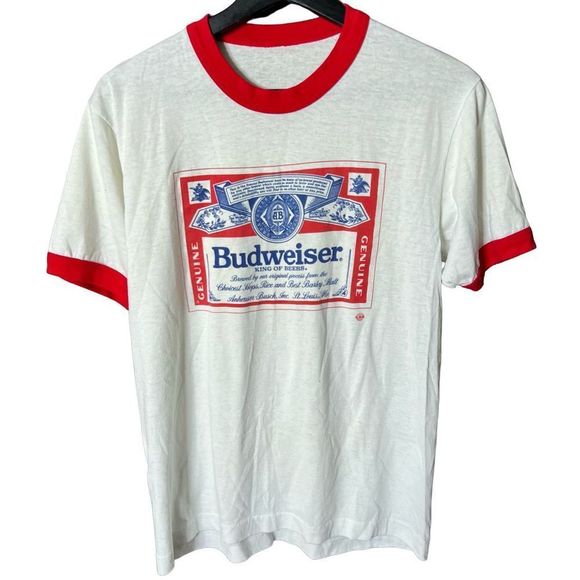 VTG 80s Budweiser T Shirt Medium - Picture 1 of 3